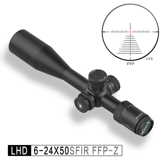 Discoveryopt 6-24x50mm 30mm Tube First Focal Plane Rifle Scope, Color: Black