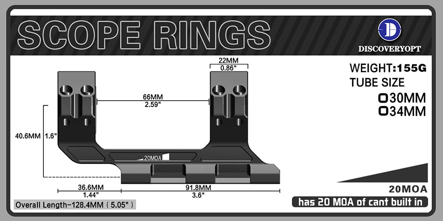 20MOA Mounts fit for 30mm tube