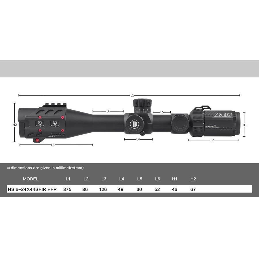 Riflescope for hunting Discovery HS 6-24X44SFIR FFP First Focal Plane