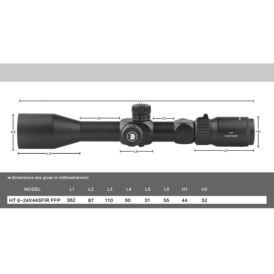 Discovery HT 6-24x44 Rifle Scope Color: Black, Tube Diameter: 30 mm,Free Shipping