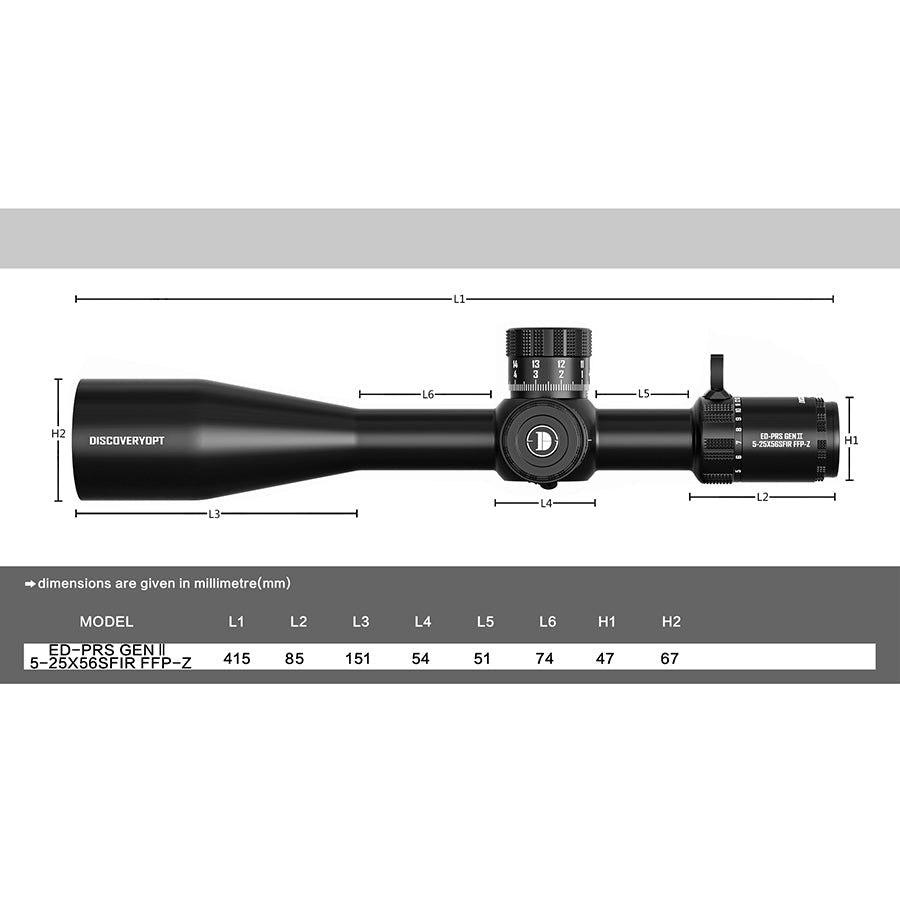 ED-PRS GENⅡ 5-25X56SFIR FFP-MRAD-ZERO STOP  Diameter:34MM Optics Scopes