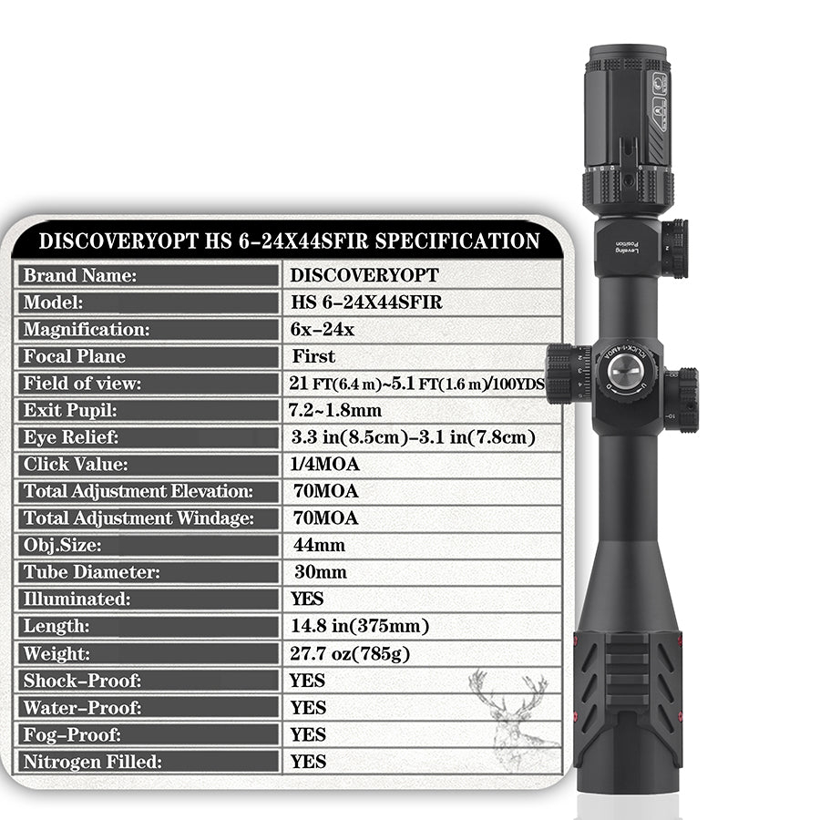 Riflescope for hunting Discovery HS 6-24X44SFIR FFP First Focal Plane