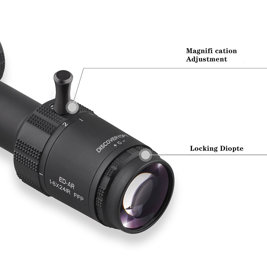 Discoveryopt ED 1-6 Riflescope First Focal Plane AK 47 AR 15 Imported High Definition Glass