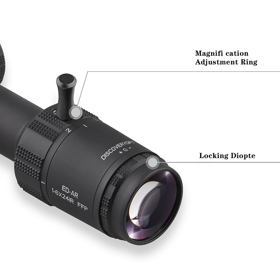 Discoveryopt ED 1-6 Riflescope First Focal Plane AK 47 AR 15 Imported High Definition Glass