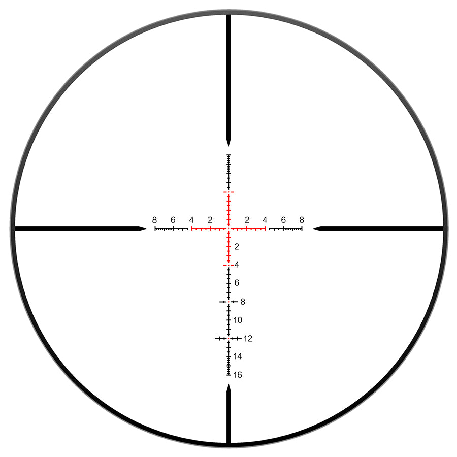 Discoveryopt HD 2-12X24SFIR First Focal Plane, Six Level Red Illuminated Reticle, Riflescope for Hunting with 30mm Tube