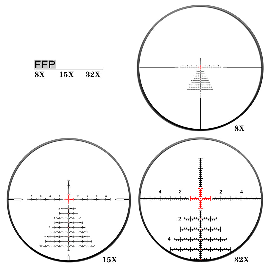 8-32x50SFIR FFP and SFP Rifle Scope Color: Black, Tube Diameter: 1.18 in