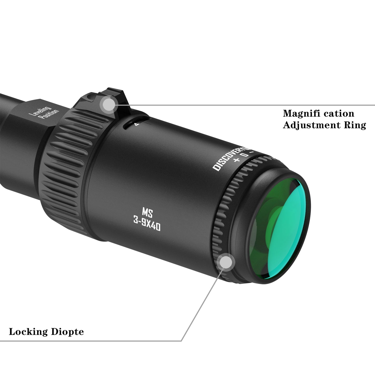 Discovery 3-9x40mm Rifle Scope Second Focal Plane Color: Black, Tube: 1 in