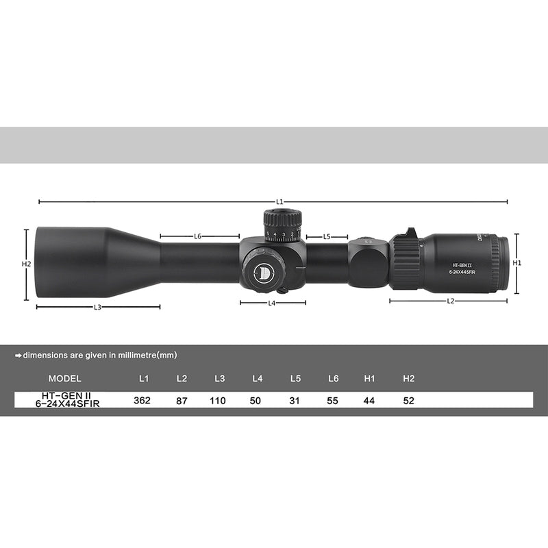 HT GEN II 6-24X44SFIR FFP Optics Scopes