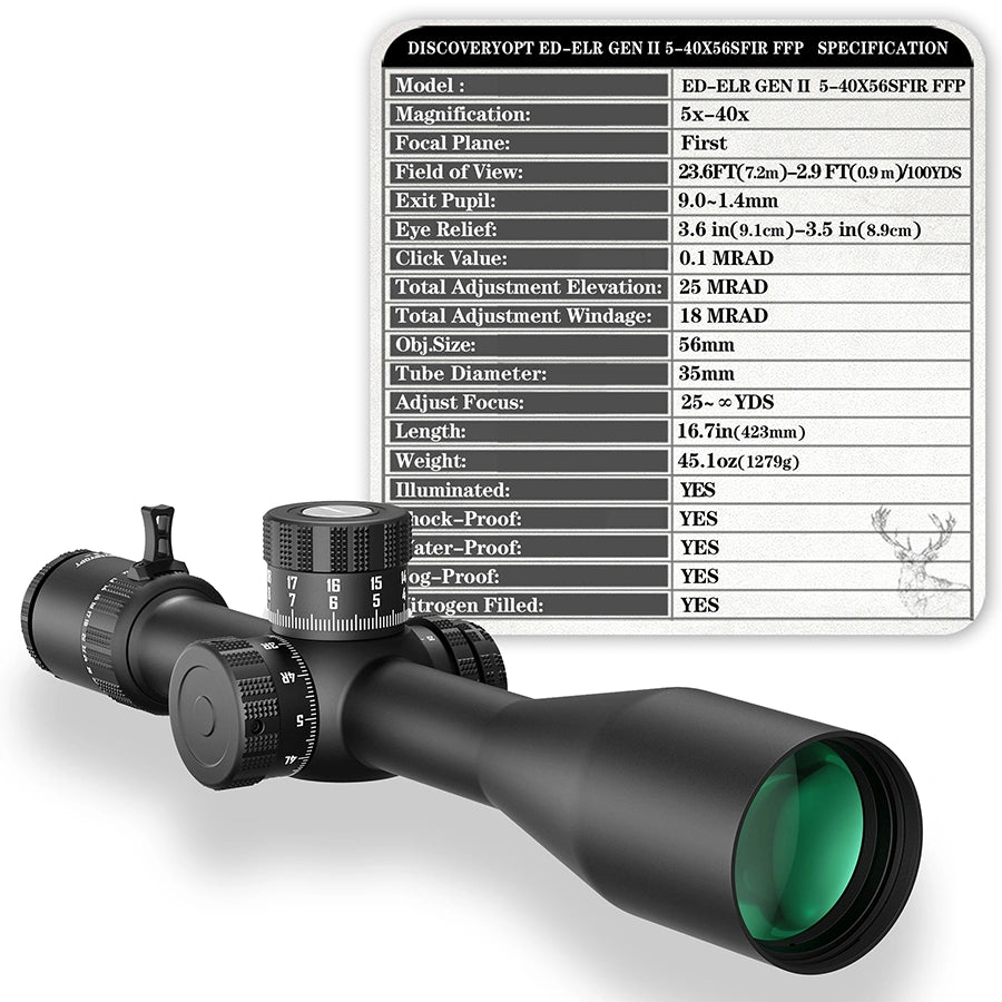 ED-ELR GEN II 5-40X56SFIR FFP-MRAD-Z Tube Diameter:35MM Optics Scope