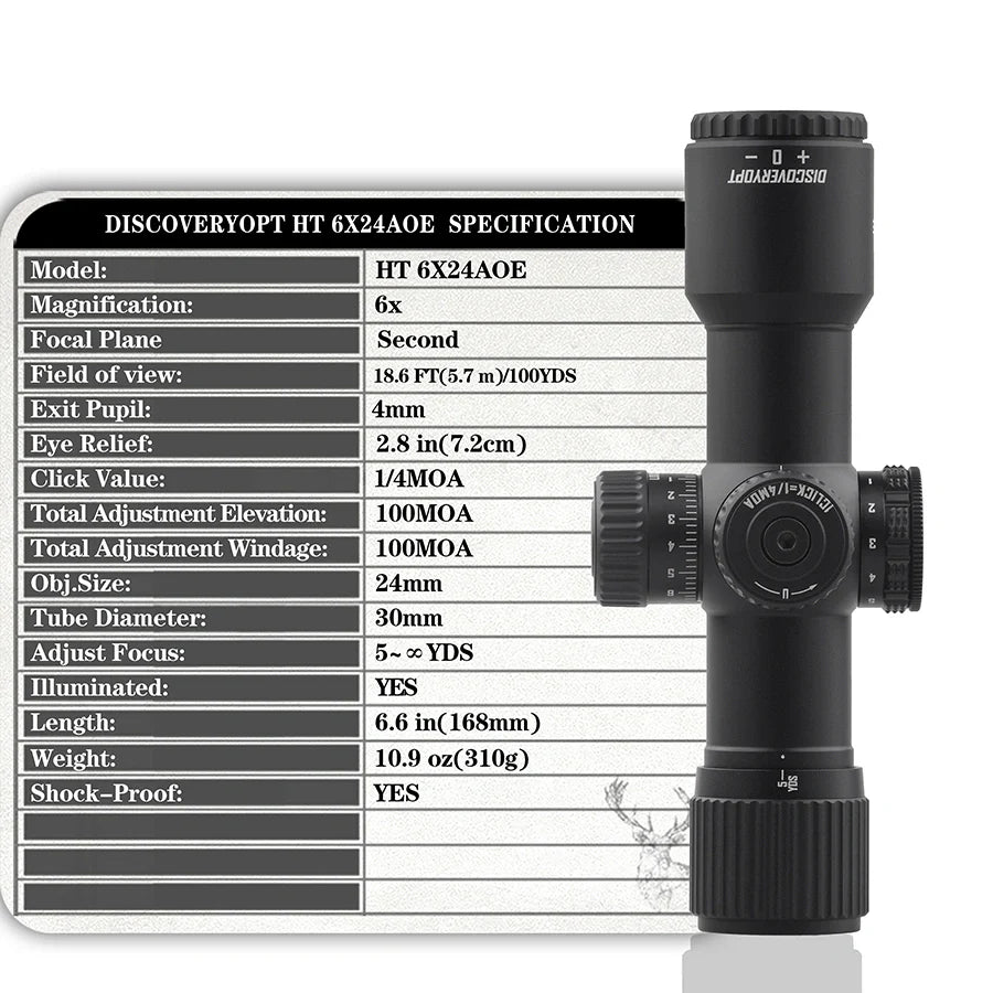 HT 6X24AOE-SFP-MOA Tube Diameter:30MM Short Optics Scope