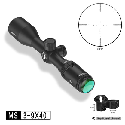 Discovery 3-9x40mm Rifle Scope Second Focal Plane Color: Black, Tube: 1 in