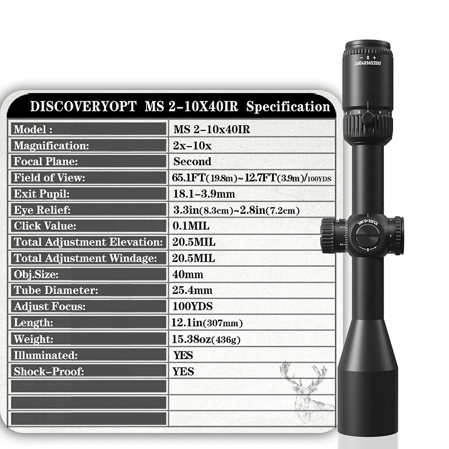 MS 2-10X40IR SFP-MIL Diameter:25.4MM Optics Scopes