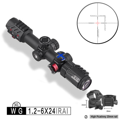 Discovery WG 1.2-6X24 IRAI Short range Tactical Riflescopes Illuminated 30mm Tube