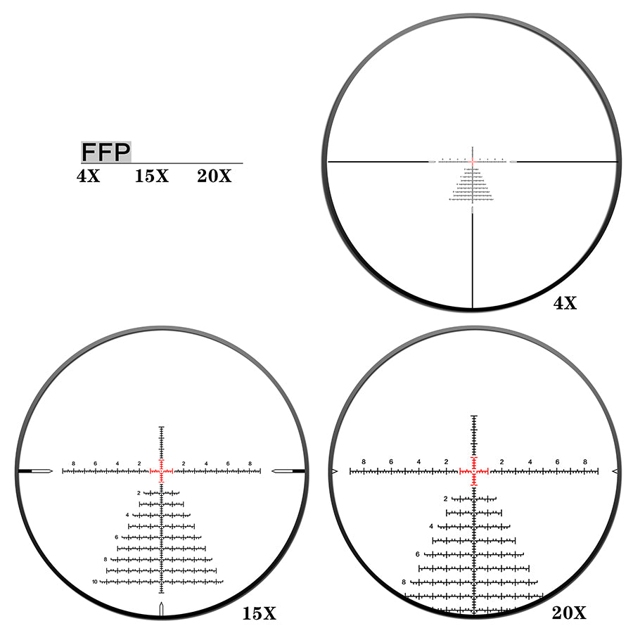 Ship from Poland ED 4-20x52 Rifle Scope, 34 mm Tube, First Focal Plane, Color: Black / Free Shipping