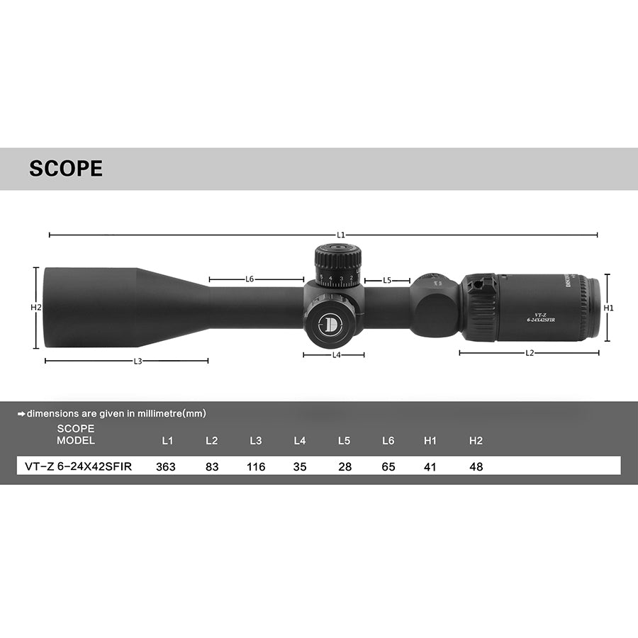 Riflescope VT-Z 6-24X42SFIR FFP for hunting and shooting Spotting scope