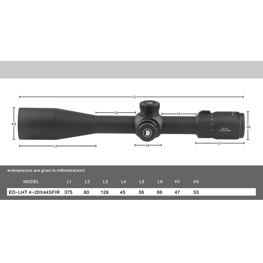 Brand New High Quality Product ED-LHT 4-20X44SFIR FFP Riflescope for hunting