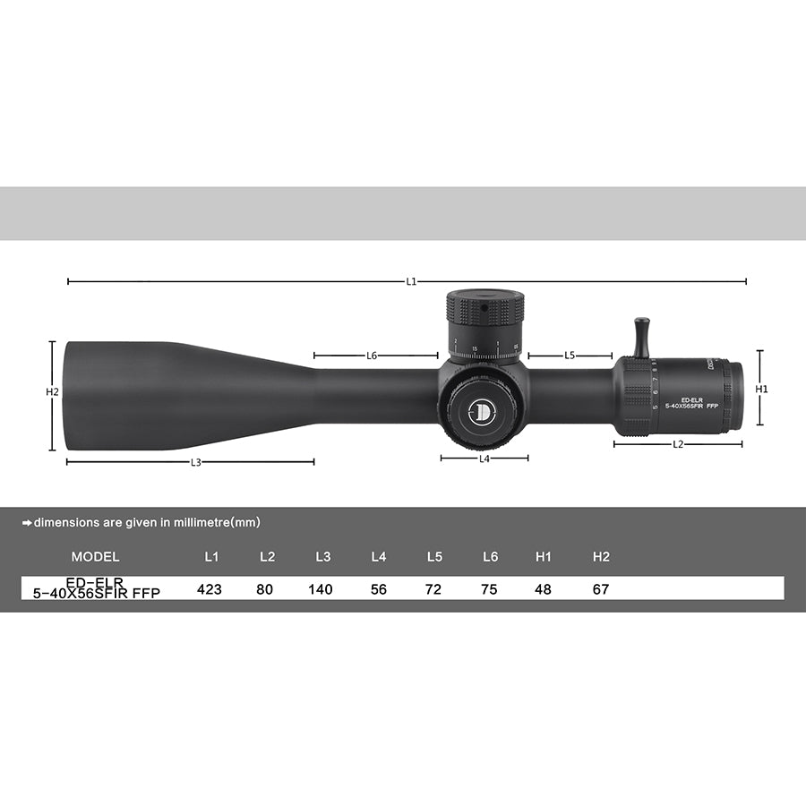 Discoveryopt GEN2 5-40x56mm ED 35mm Tube First Focal Plane Rifle Scope, (Shipped from China in mid-October, taxes not waived.)