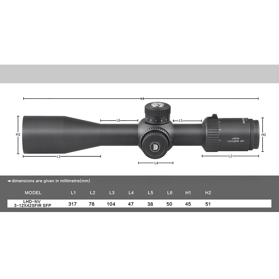 LHD-NV 3-12X42SFIR fit for night vision hunting riflescope