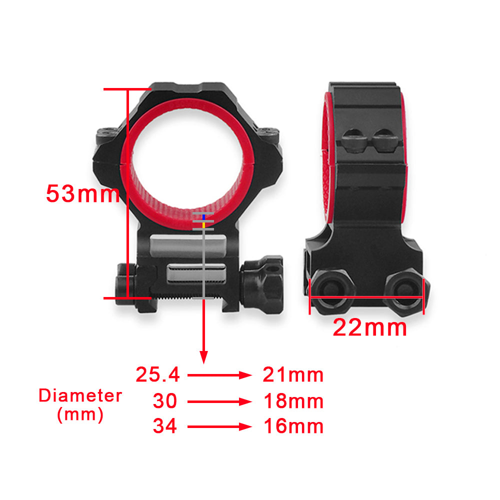 Riflescope Rings 25.4 30 34 mm Tube Universal Discovery with Red Gaskets Shockproof Firearms